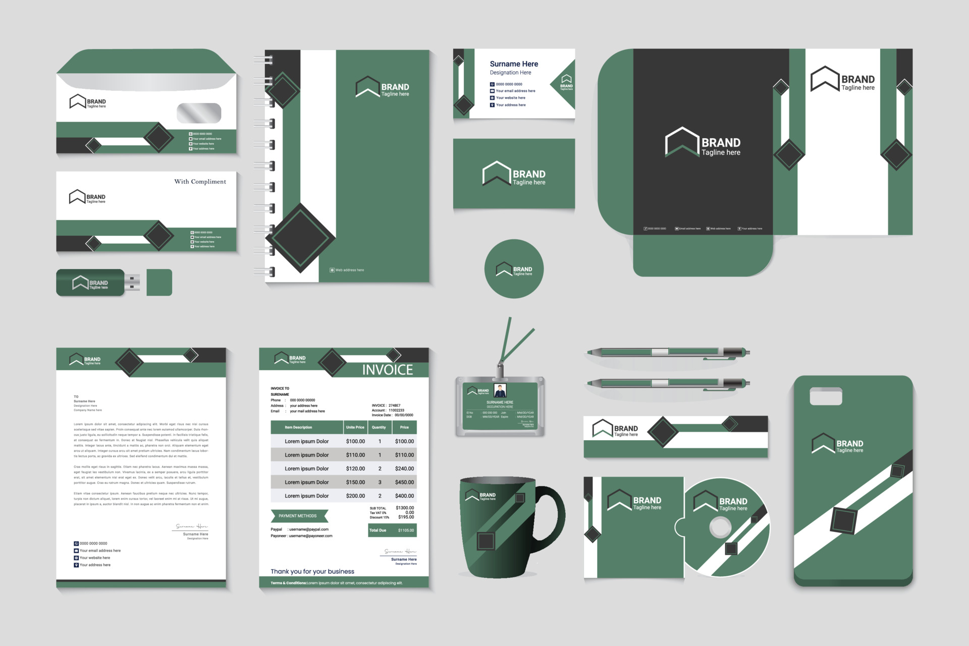 vecteezy modern business corporate identity stationery 11336899