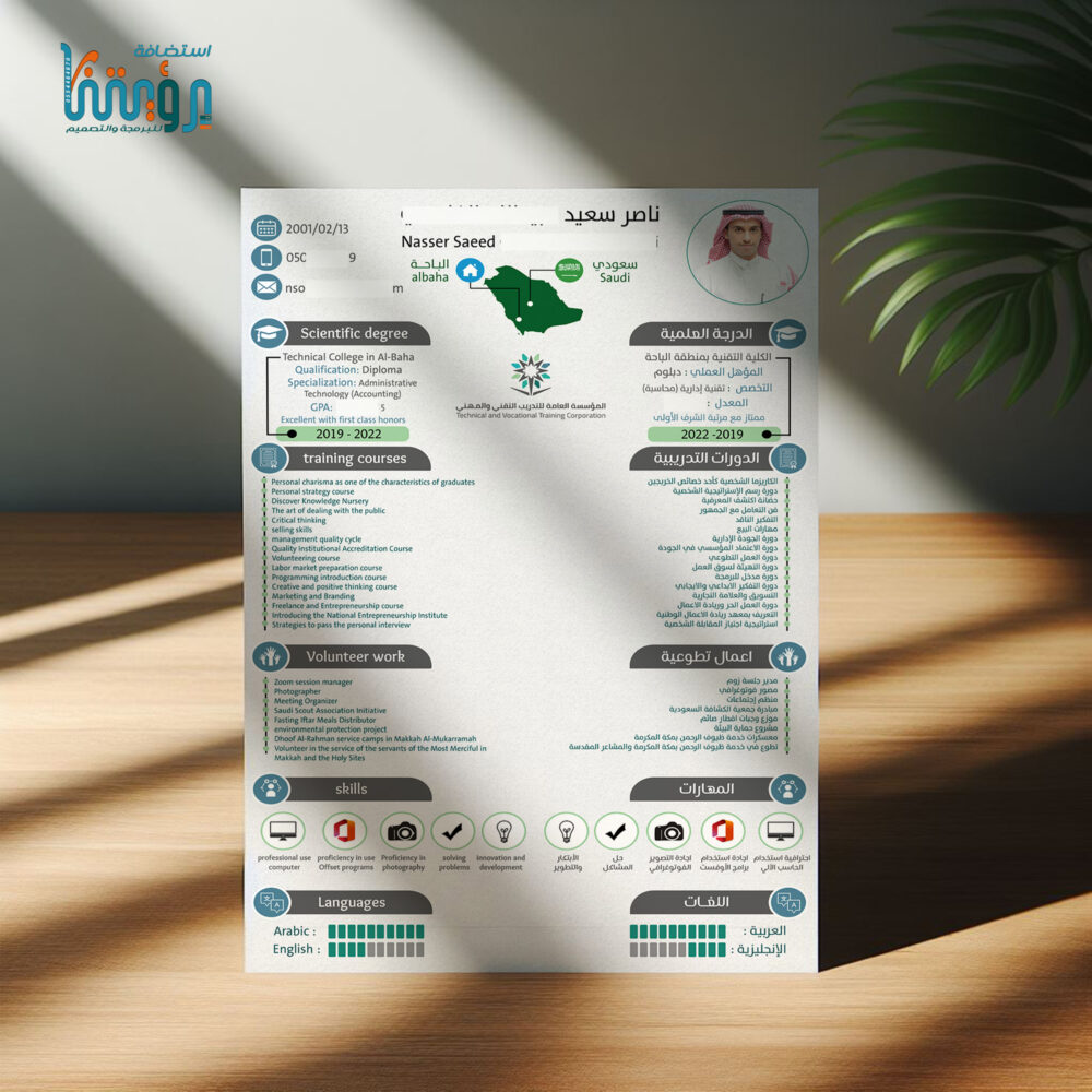 ⁦تصميم سيرة ذاتية CV⁩ - الصورة ⁦2⁩